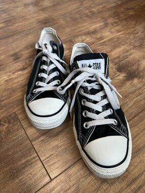 Converse All Star low top canvas sneakers - Black & White Women's 8.5 pre-owned